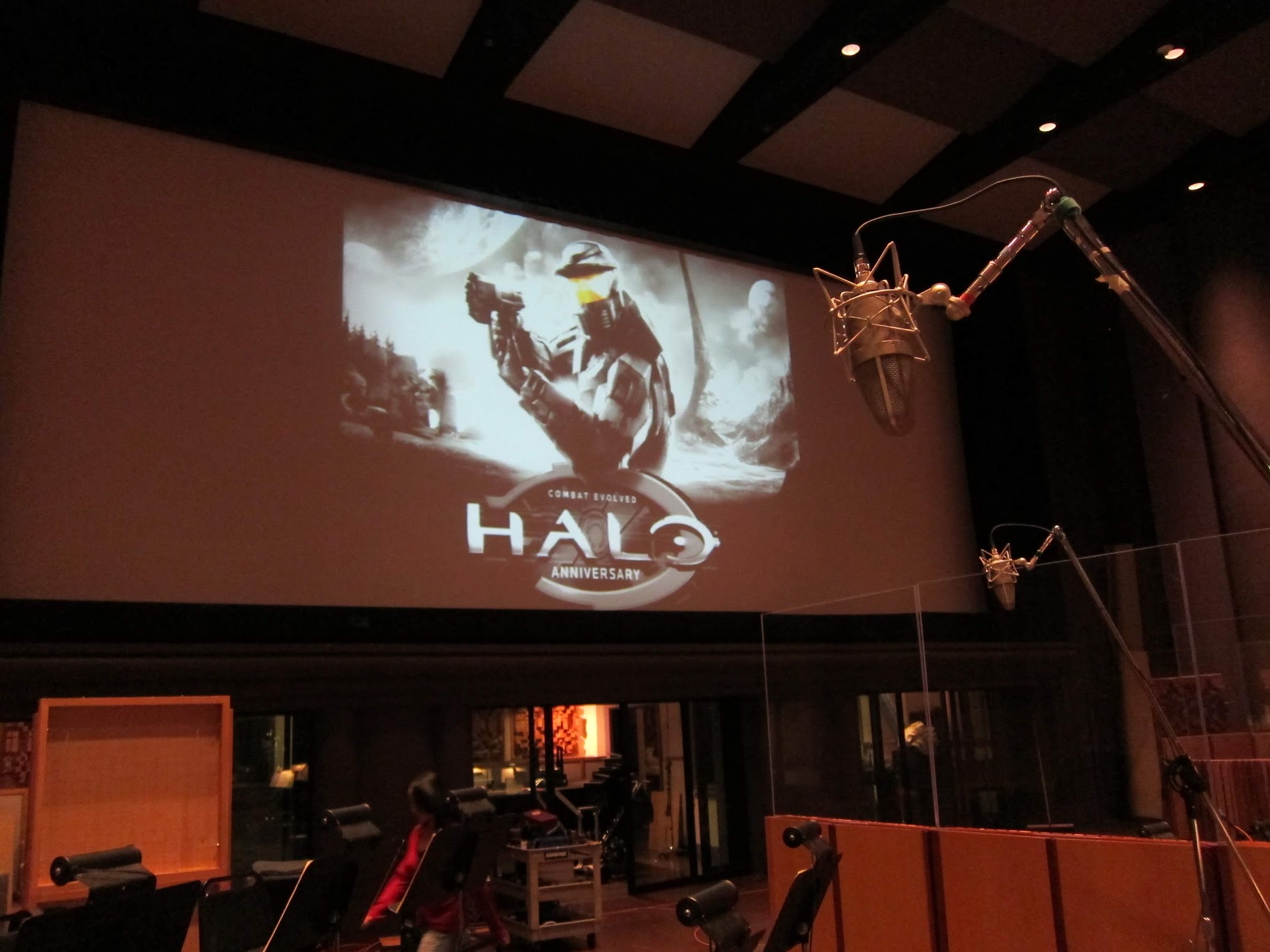 Halo displayed on the Skywalker Sound scoring stage
